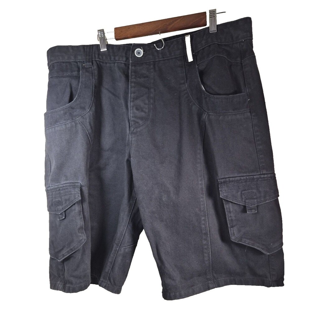 Worior Collection Men's Cargo Shorts Size 40 Black Heavy Cotton Casual